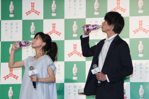 「三ツ矢サイダー2016 年ブランド戦略発表会」の様子