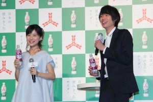 「三ツ矢サイダー2016 年ブランド戦略発表会」の様子
