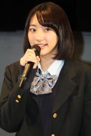 『仮面ライダーアマゾンズ』製作発表記者会見に登壇した武田玲奈