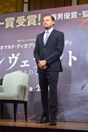 『レヴェナント：蘇えりし者』来日記者会見に登壇したレオナルド・ディカプリオ