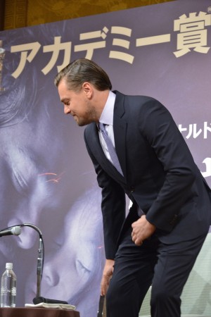 『レヴェナント：蘇えりし者』来日記者会見に登壇したレオナルド・ディカプリオ