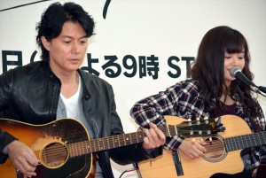 『ラヴソング』制作発表に出席した福山雅治、藤原さくら