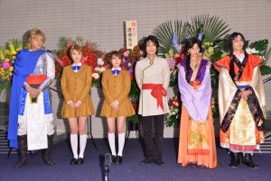 ミュージカル『ふしぎ遊戯～朱ノ章～』囲み取材の様子