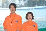 ドラマ『水族館ガール』ロケ取材会に登場した桐谷健太と松岡茉優