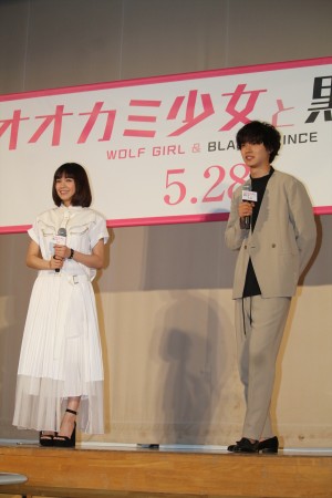 映画『オオカミ少女と黒王子』特別課外授業イベントに登壇した二階堂ふみと山崎賢人