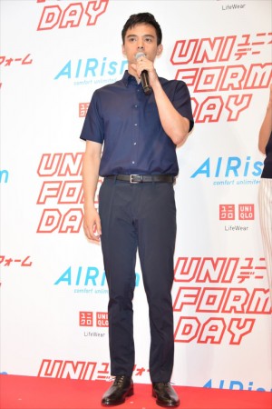 ユニクロ「エアリズム ユニフォームデー」のPRイベントに参加した満島真之介