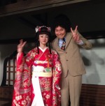 満島ひかり、着物姿で“もじゃもじゃ”青木崇高と2ショット！