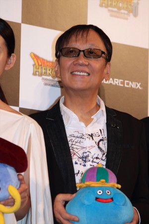 『ドラゴンクエストヒーローズII　双子の王と予言の終わり』完成披露発表会に出席した堀井雄二