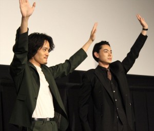 『セトウツミ』完成披露試写会に登壇した池松壮亮と菅田将暉