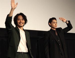 『セトウツミ』完成披露試写会に登壇した池松壮亮と菅田将暉