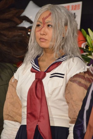 『ダンガンロンパ THE STAGE ～希望の学園と絶望の高校生～ 2016』囲み取材に登壇した山崎静代