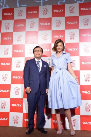 「マルコメ秋冬新商品発表会」に登場したミランダ・カー