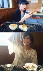 戸田恵梨香＆水川あさみ、仲良しコンビで息抜き？ 網焼き前に満面の笑み