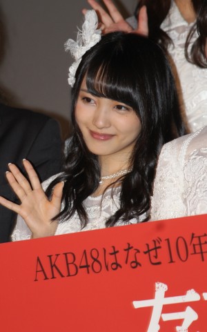 『存在する理由DOCUMENTARY of AKB48』プレミア上映会に登壇した向井地美音