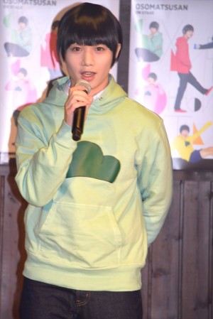 植田圭輔『おそ松さん on STAGE ～SIX MEN’S SHOW TIME～』制作発表会見にて　