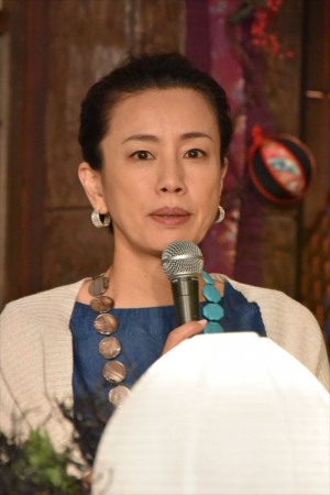 連続ドラマ『ノンママ白書』制作発表会見に出席した渡辺真起子