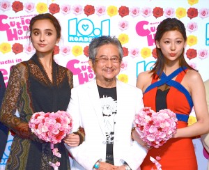 『CUTIE HONEY‐TEARS‐』完成披露上映会に出席した石田ニコル、永井豪、西内まりや