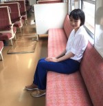 のん、台風被害受けた久慈を訪問　三陸鉄道に乗る姿に「感動です」「グッとくる」