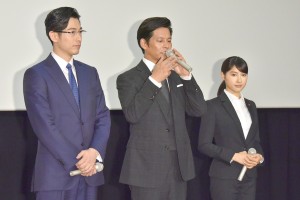 『IQ246～華麗なる事件簿～』特別披露試写会に出席した、ディーン・フジオカ、織田裕二、土屋太鳳