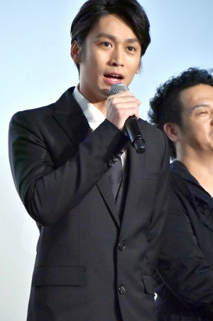 映画『闇金ウシジマくん ザ・ファイナル』初日舞台挨拶に登壇した、崎本大海