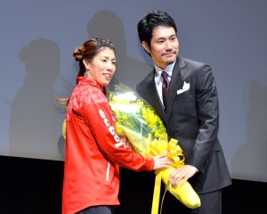 松山ケンイチと吉田沙保里『聖の青春』舞台挨拶にて