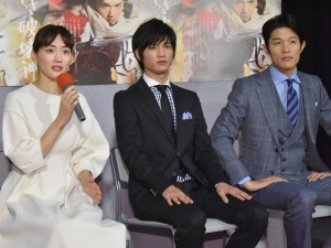 『精霊の守り人　悲しき破壊神』試写会に出席した、綾瀬はるか、板垣瑞生、鈴木亮平