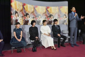 『精霊の守り人　悲しき破壊神』試写会に出席した、綾瀬はるか、真木よう子、板垣瑞生、鈴木梨央、鈴木亮平