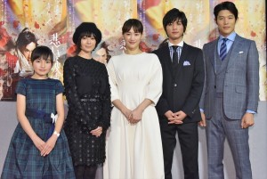 『精霊の守り人　悲しき破壊神』試写会に出席した、綾瀬はるか、真木よう子、板垣瑞生、鈴木梨央、鈴木亮平
