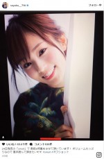 山本彩、カーテン越しの“舌ペロ”オフショットに反響「なぜそんなに可愛いんだ!?」