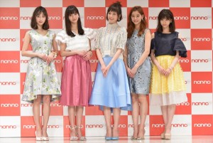 「non‐no（ノンノ）」の創刊45周年イベントに登壇した鈴木友菜、新川優愛、本田翼、新木優子、西野七瀬