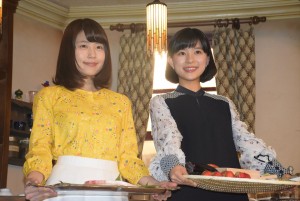 NHK朝の連続テレビ小説バトンタッチセレモニーに出席した、有村架純、芳根京子