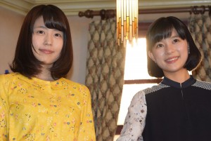 NHK朝の連続テレビ小説バトンタッチセレモニーに出席した、有村架純、芳根京子