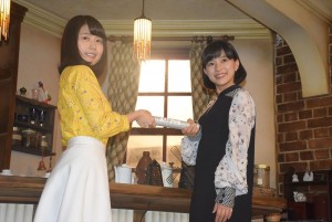 NHK朝の連続テレビ小説バトンタッチセレモニーに出席した、有村架純、芳根京子
