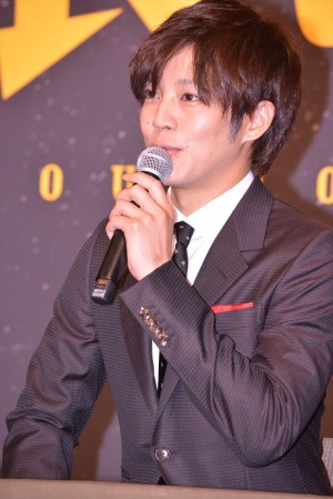 松坂桃李、『孤狼の血』製作発表会見にて