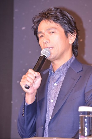 江口洋介、『孤狼の血』製作発表会見にて