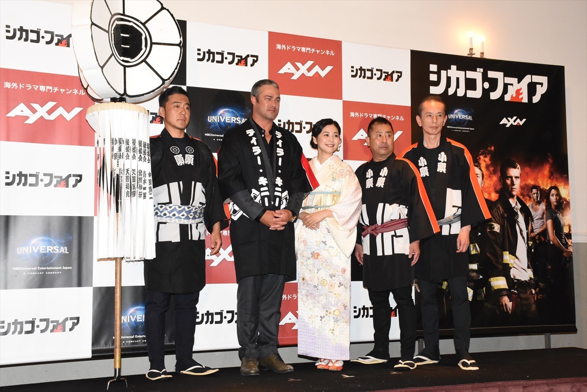 『シカゴ・ファイア』テイラー・キニー来日！日本流おもてなし＆和装の関根麻里を絶賛