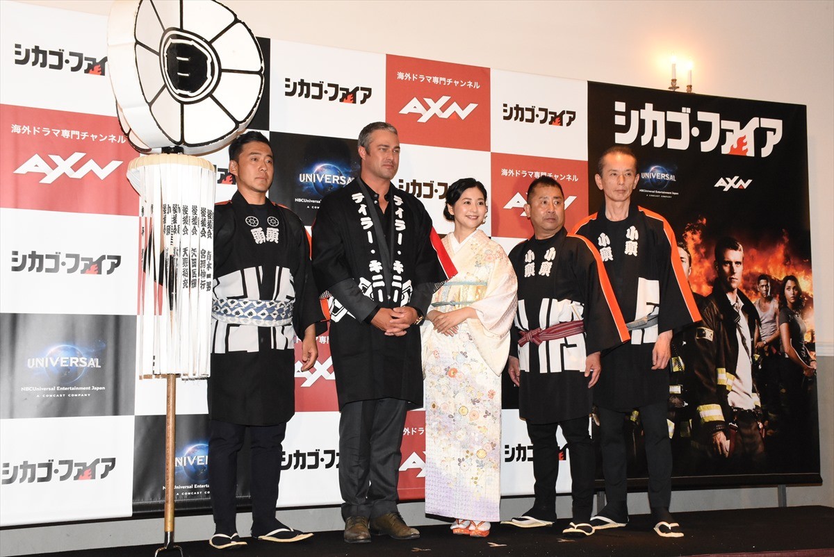 『シカゴ・ファイア』テイラー・キニー来日！日本流おもてなし＆和装の関根麻里を絶賛