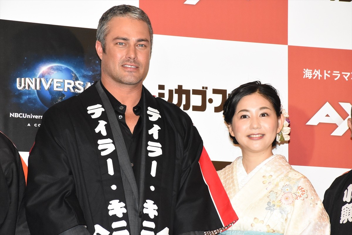 『シカゴ・ファイア』テイラー・キニー来日！日本流おもてなし＆和装の関根麻里を絶賛