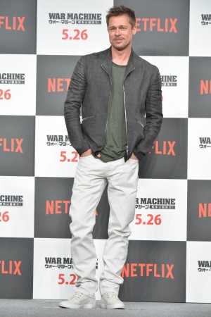 映画『ウォー・マシーン：戦争は話術だ！』記者会見にて、ブラッド・ピット