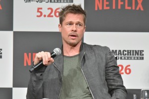 映画『ウォー・マシーン：戦争は話術だ！』記者会見にて、ブラッド・ピット