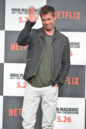 映画『ウォー・マシーン：戦争は話術だ！』記者会見にて、ブラッド・ピット