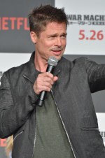 映画『ウォー・マシーン：戦争は話術だ！』記者会見にて、ブラッド・ピット