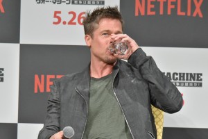 映画『ウォー・マシーン：戦争は話術だ！』記者会見にて、ブラッド・ピット