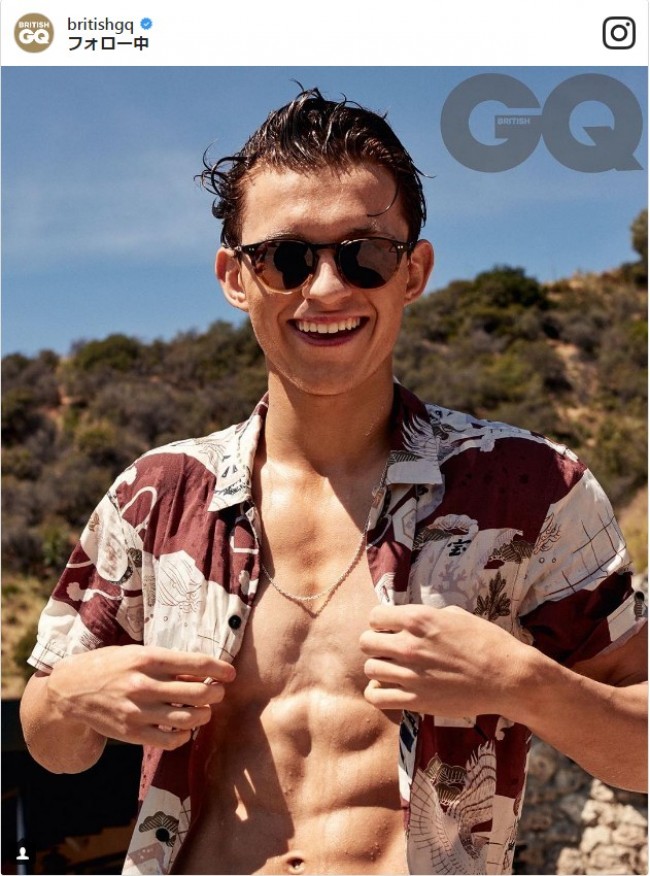 『スパイダーマン』トム・ホランド、腹筋バキバキのナイスボディを披露 ※「British GQ」インスタグラム
