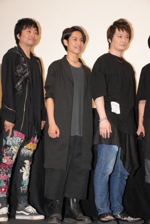 中村龍介、橋本真一、山口ヒロキ監督、映画『メサイア外伝 ―極夜 Polar night―』完成披露に出席