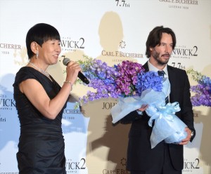 和田アキ子、キアヌ・リーヴス。『ジョン・ウィック：チャプター2』ジャパンプレミアにて