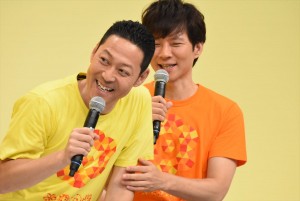 東野幸治、渡部建。『24時間テレビ40』制作発表会見にて