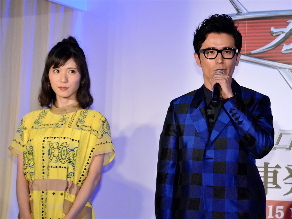 映画『カーズ/クロスロード』新車発表会見に出席した松岡茉優、藤森慎吾