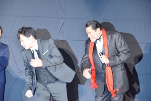 山里亮太、アントニオ猪木。『パワーレンジャー』ジャパンプレミアにて