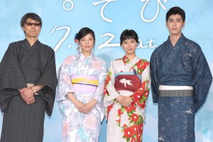 熊澤尚人監督、石井杏奈、芳根京子、寛一郎、『心が叫びたがってるんだ。』完成記念プレミアイベントに浴衣で出席